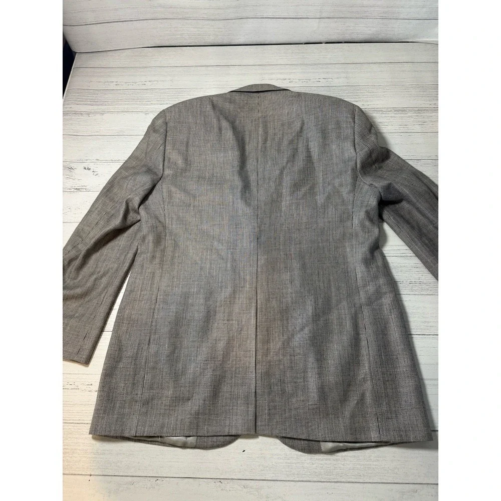 Brooks Brothers 346 Blazer Men 44L Beige Silk Wool Blend Lined‎ Button Up Jacket